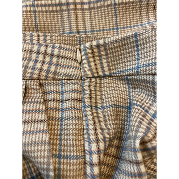 NWT- Lulus Brown & Cream Plaid High Waist Pleat Pants - Picture 8 of 8